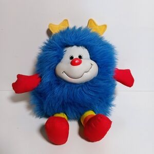 Vintage 1980s Rainbow Brite Champ Sprite Plushy Doll Blue 1983